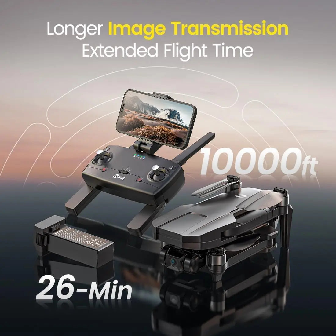 4K GPS Drone with 3-Axis Gimbal, Foldable Quadcopter for Adults, 10000ft Range, Follow Me & Auto Return