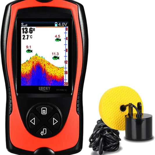 Portable Fish Finder Handheld Kayak Fish Finders Wired Fish Depth Finder Sonar Sensor Transducer for Boat Fishing Sea Fishing