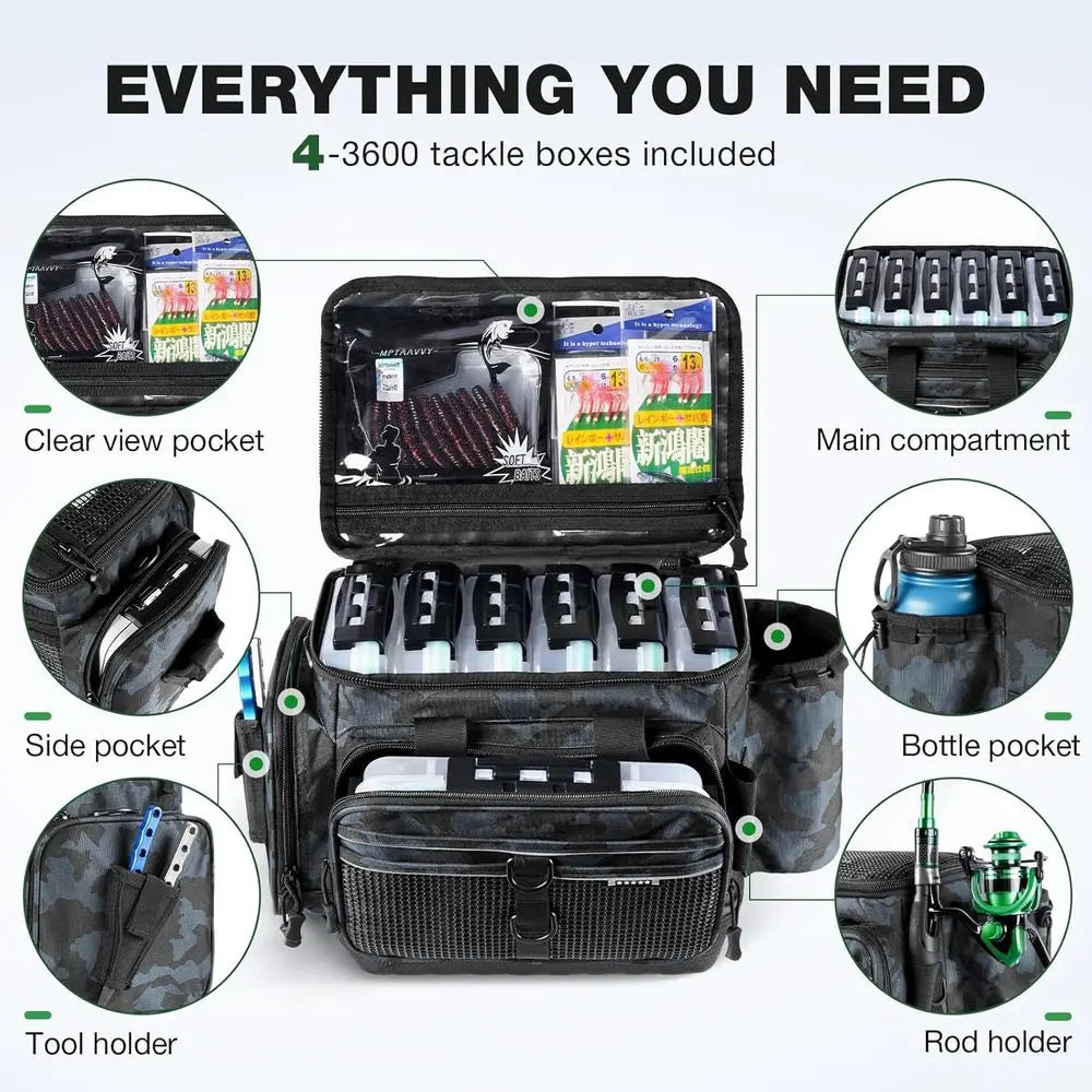 Tackle Box Organizer with Removable Dividers, Waterproof Storage for Lures and Fishing Accessories - 1 & 4 Pack