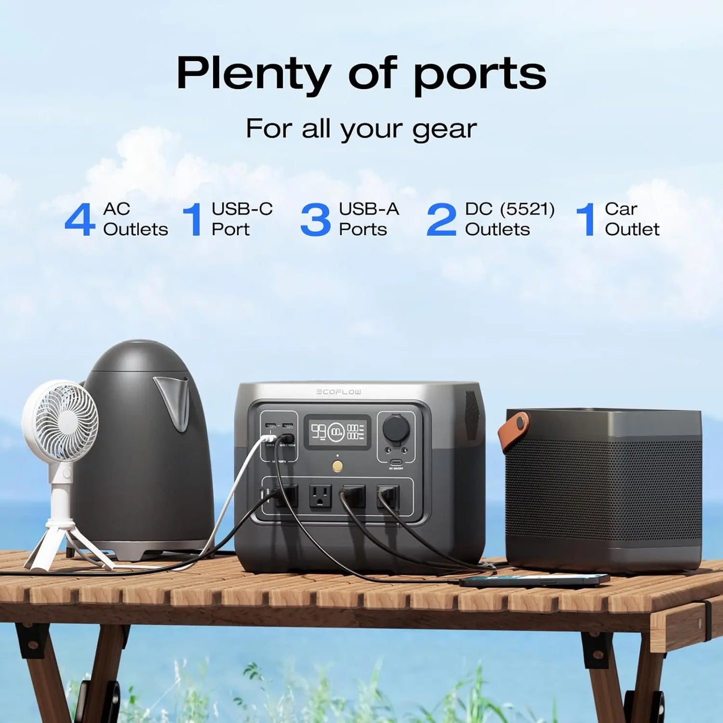 ECOFLOW Portable Power Station RIVER 2 Pro 700, 716Wh LiFePO4 Battery, 4x800W AC Outlets, Solar Generator