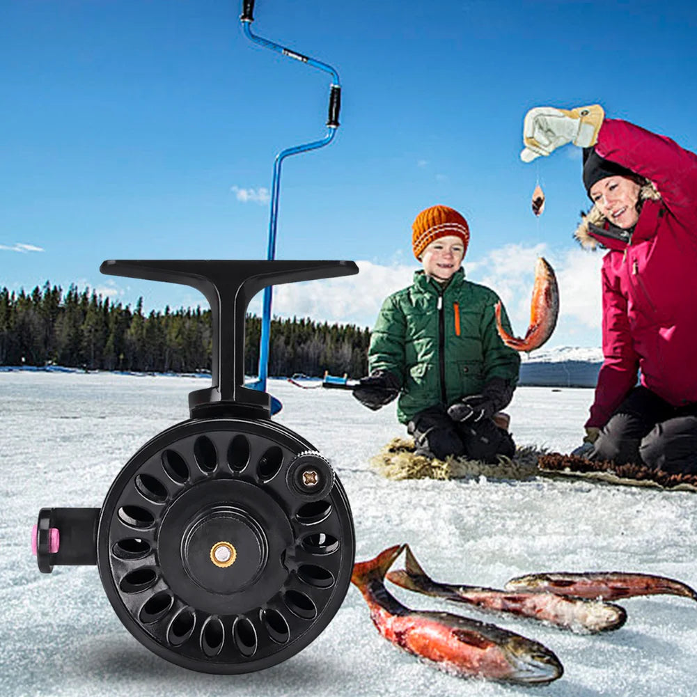 Ice Fishing Reel 1:1 Speed Ratio ABS Adjustable Tension Control Braking Force 4kg Inline Ice Reel Fishing Wheel for Trout Pike