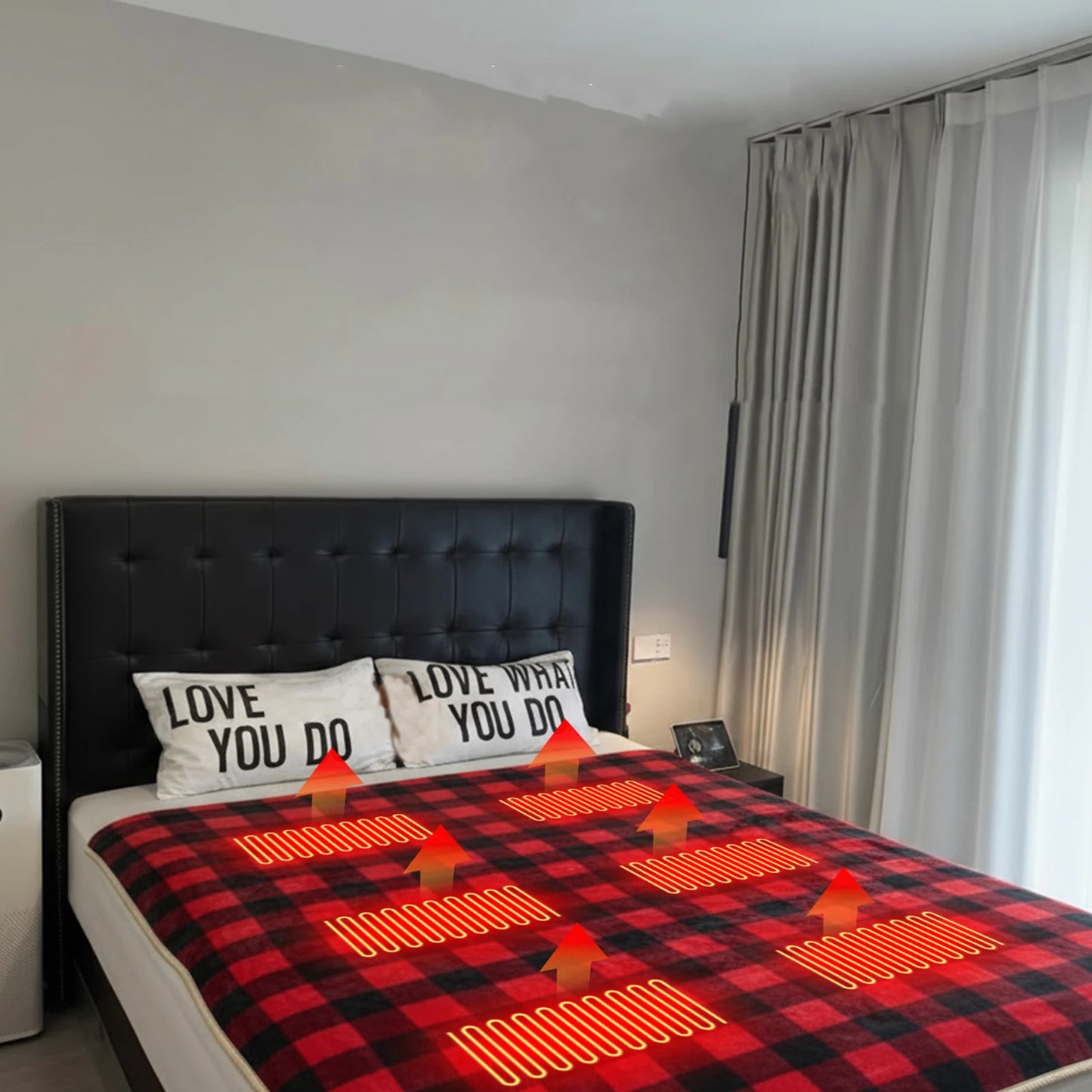 Camping USB Heating Sleeping Mat 3 Adjustable Temperature Outdoor Electric Heating Pads with 6 Heating Zones for Hiking Travel