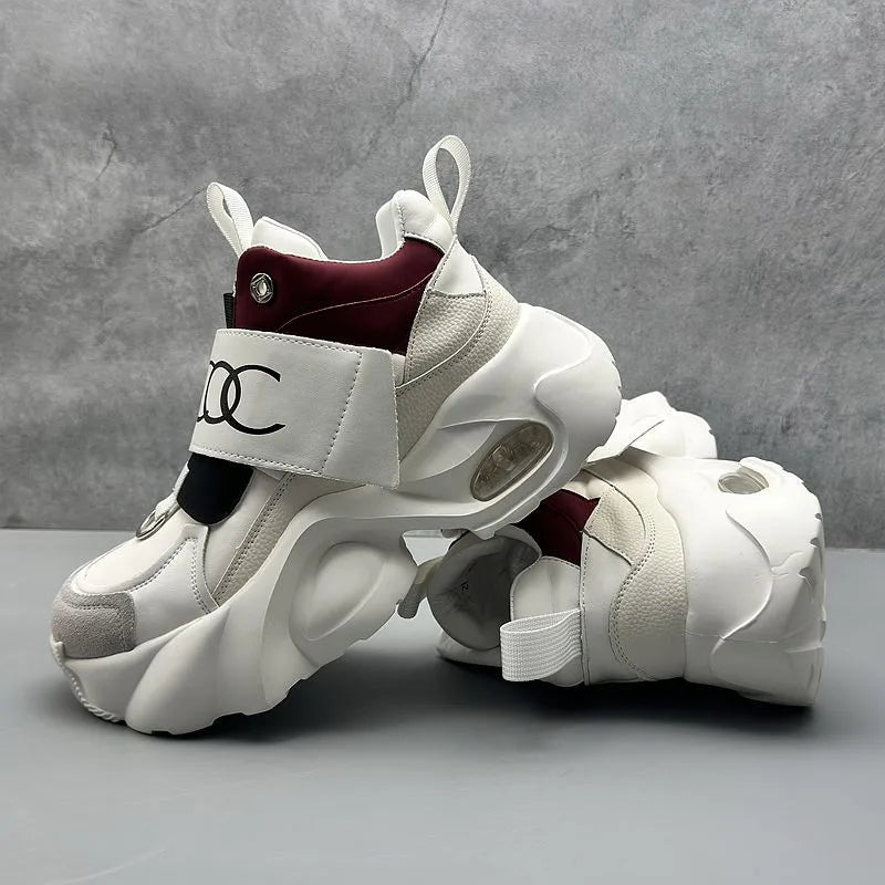 Cross-border large-size thick-soled anti-slip casual shoes, suitable for couple sports shoes, casual high-top shoes