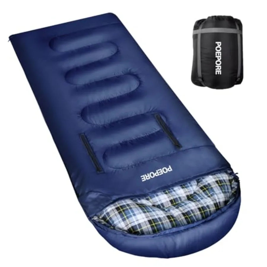 Flannel Sleeping Bag Cotton 0 Degree Cold Weather for Adults XXL Wearable Sleeping Bag 4 Seasons Waterproof with Compression Sa