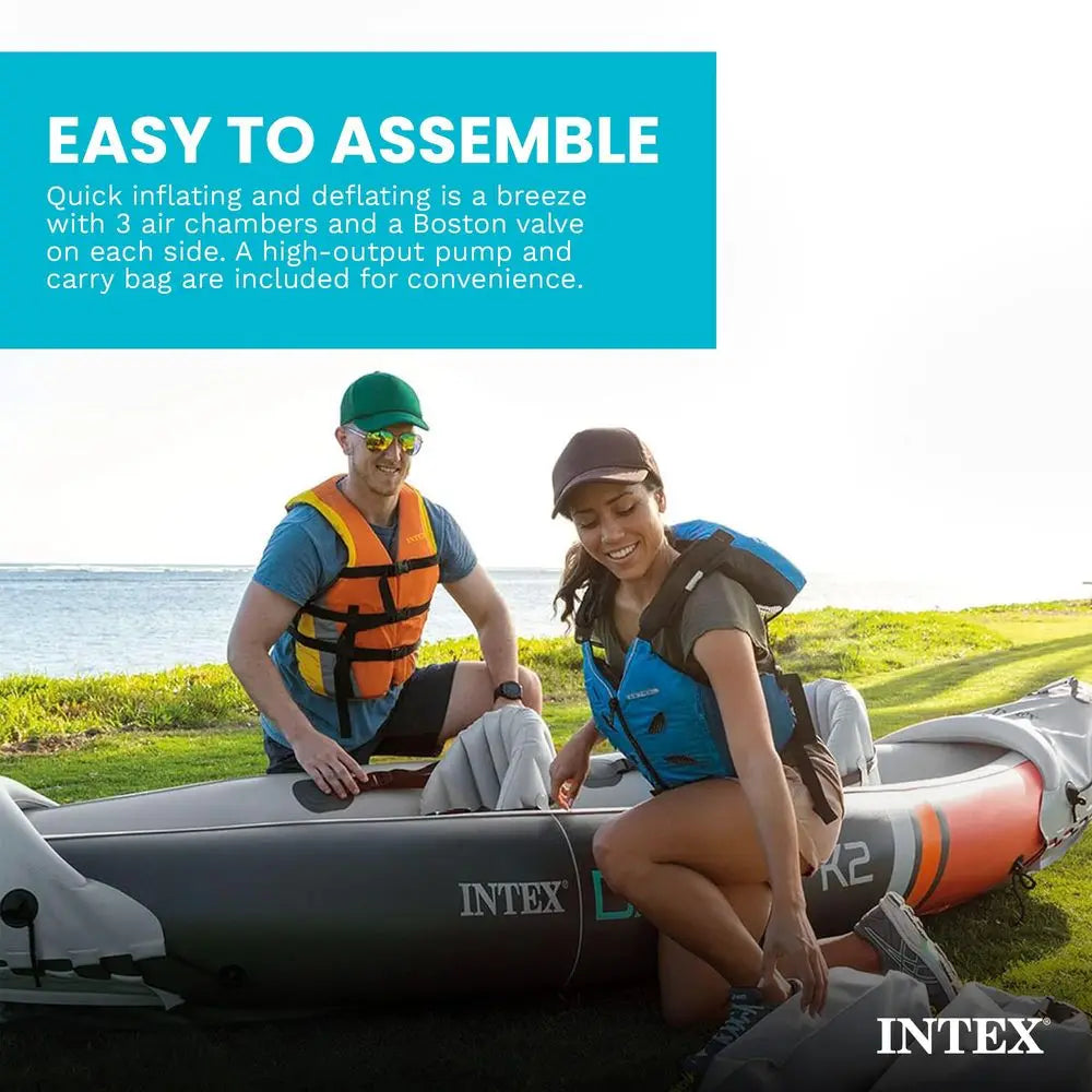 2Person Inflatable Kayak Set, Dakota K2 With 86in Oars And Pump Custom
