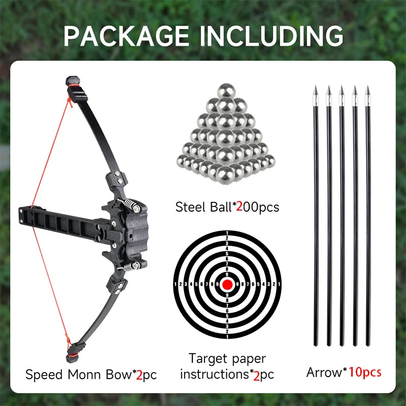 18 Round Steel Ball Recurve Bow Folding Arrow Dual-purpose Bow - Outdoor Hunting, Shooting, Entertainment, and Holiday Gifts