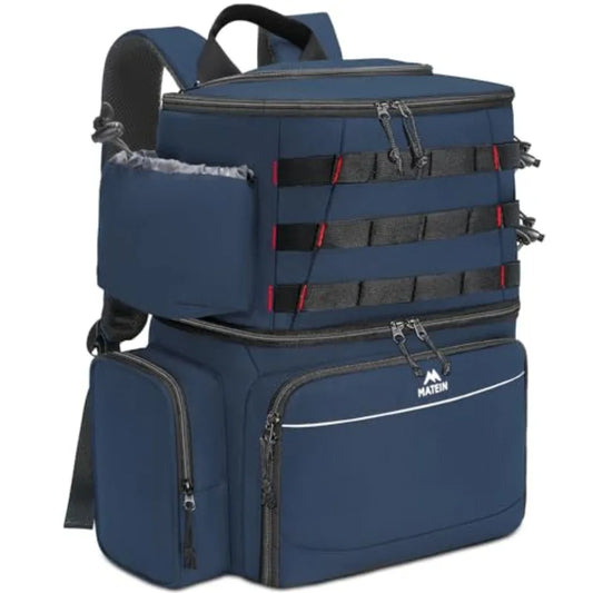 Fishing Backpack Water Resistant Fishing Tackle Box Bag with Rod Holders Cooler Gray Gear Gift for Men