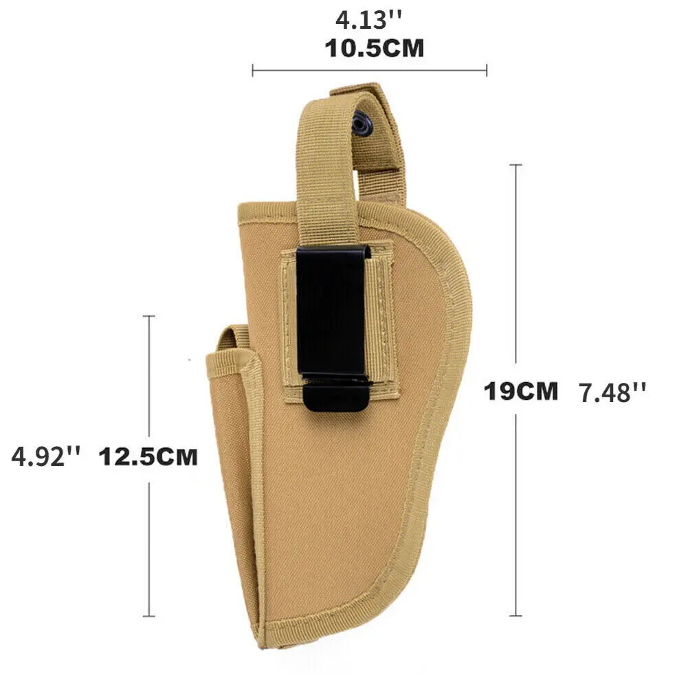 Military Gun Pouch Case Tactical MOLLE Gun Pouch Holster Left / Right Universal Hand Gun Holder Pouch Left Hand Pistol Holder