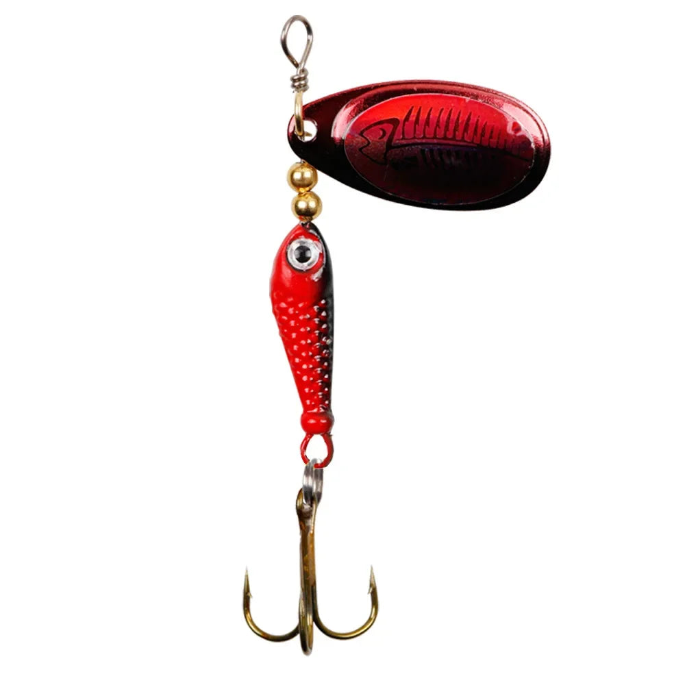 Rotating Metal Spinner Fishing Lures 9g Sequins Iscas Artificial Hard Baits Crap Bass Pike Treble Hook Tackle Lure חכת דייג