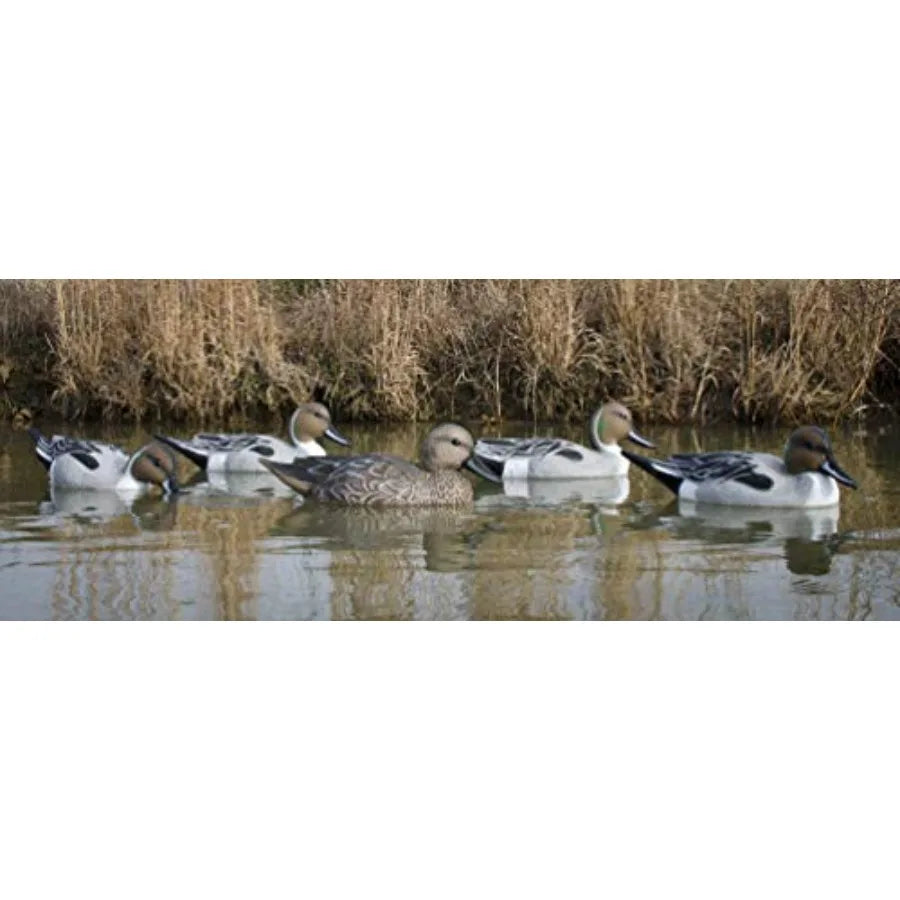 Higdon Outdoors Standard Pintail Floater Duck Decoys Ultra Realistic Drake and Hen Decoys for Waterfowl Hunting 3 Upright and 1