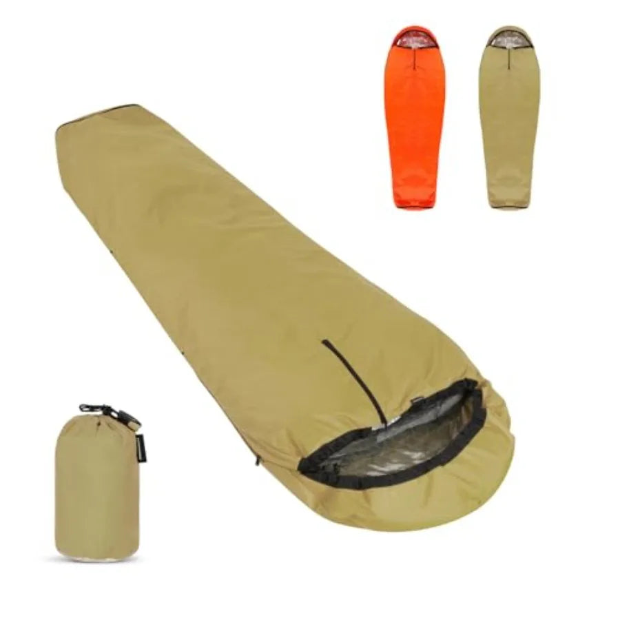 Emergency Sleeping Bag Thermal Bivvy Lightweight Survival Sleeping Bags Thermal Bivy Sack Portable Compact Waterproof Reusable