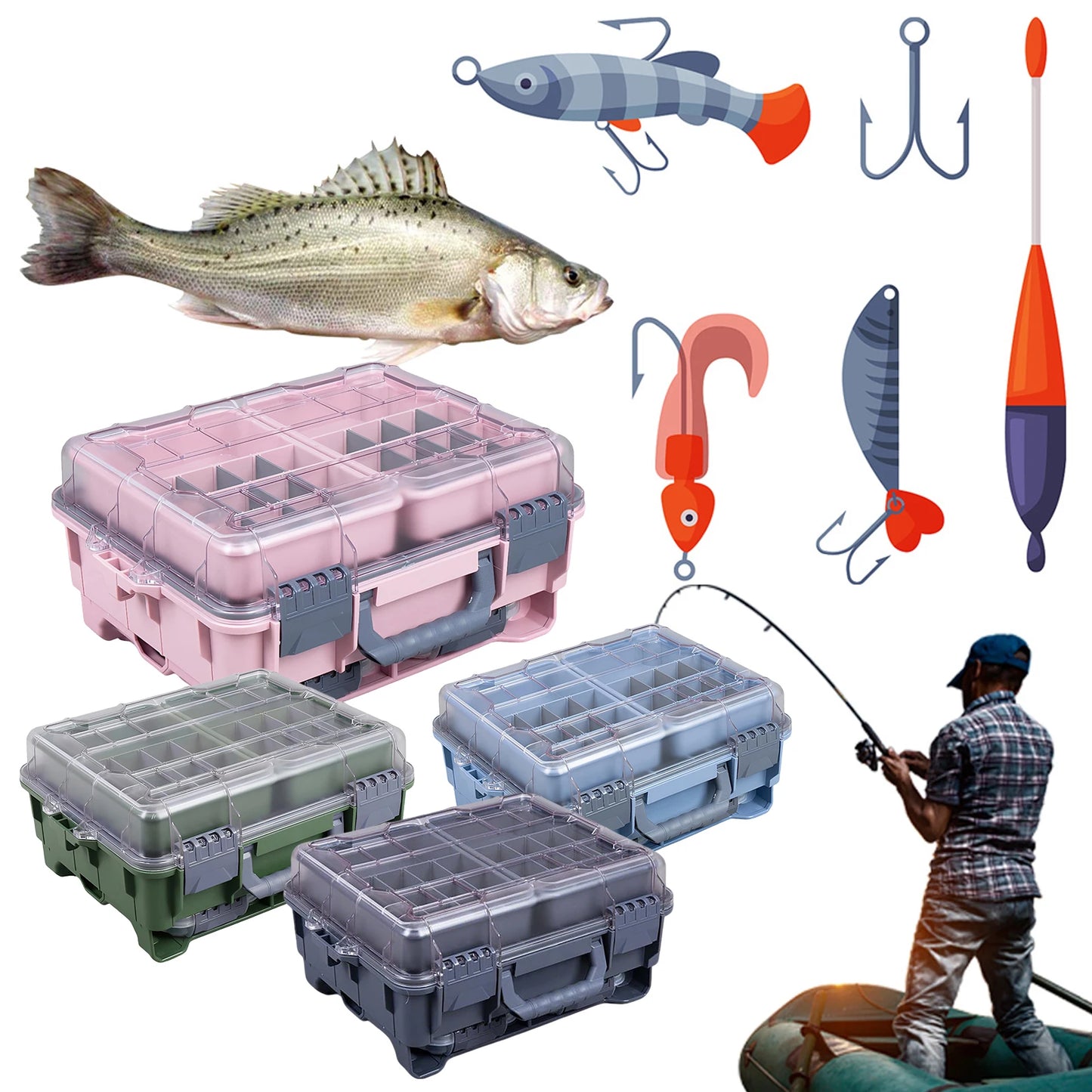 Thicker Floating Airtight Stowaway Tackle Storage and Tool Organization for Men Women Xmas Surprise Fishing Gifts