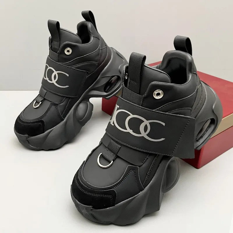 Cross-border large-size thick-soled anti-slip casual shoes, suitable for couple sports shoes, casual high-top shoes