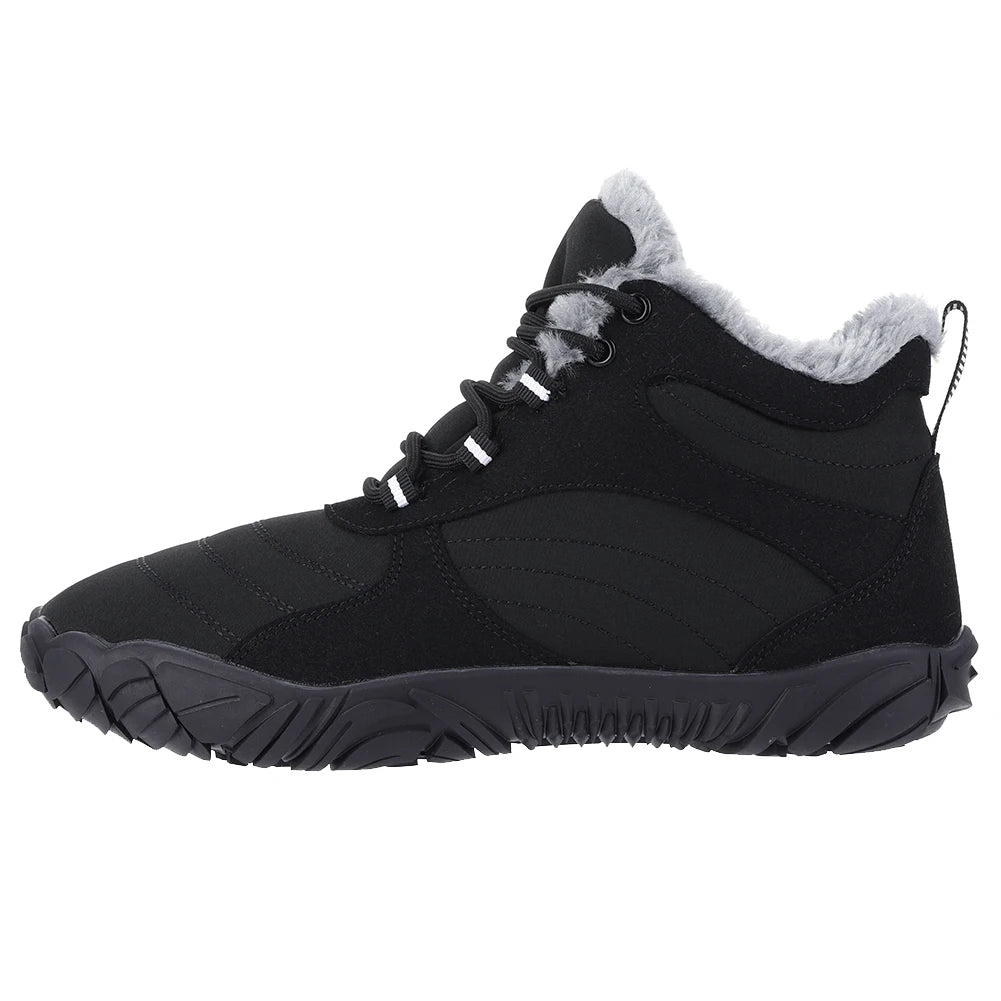 Warm Hike Shoes Non-Slip Waterproof Warm Fur Lined for Women Men (Black 40)