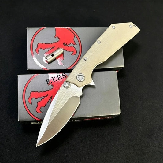 DOC + Delta G10 Handle Bearing Folding EDC Lock Knife Outdoor Camping Fishing Cutting Multi Purpose Tools Hunting Survival Knives