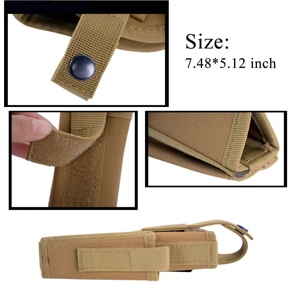Military Gun Pouch Case Tactical MOLLE Gun Pouch Holster Left / Right Universal Hand Gun Holder Pouch Left Hand Pistol Holder
