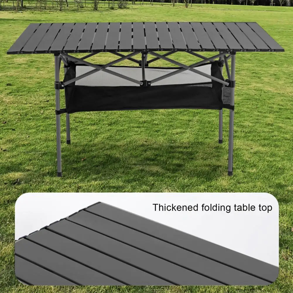 120CM Outdoor Folding Table with Mesh Bag Heavy Duty Strong Load Capacity Lightweight Camping Hiking Backpacking Picnic BBQ Port
