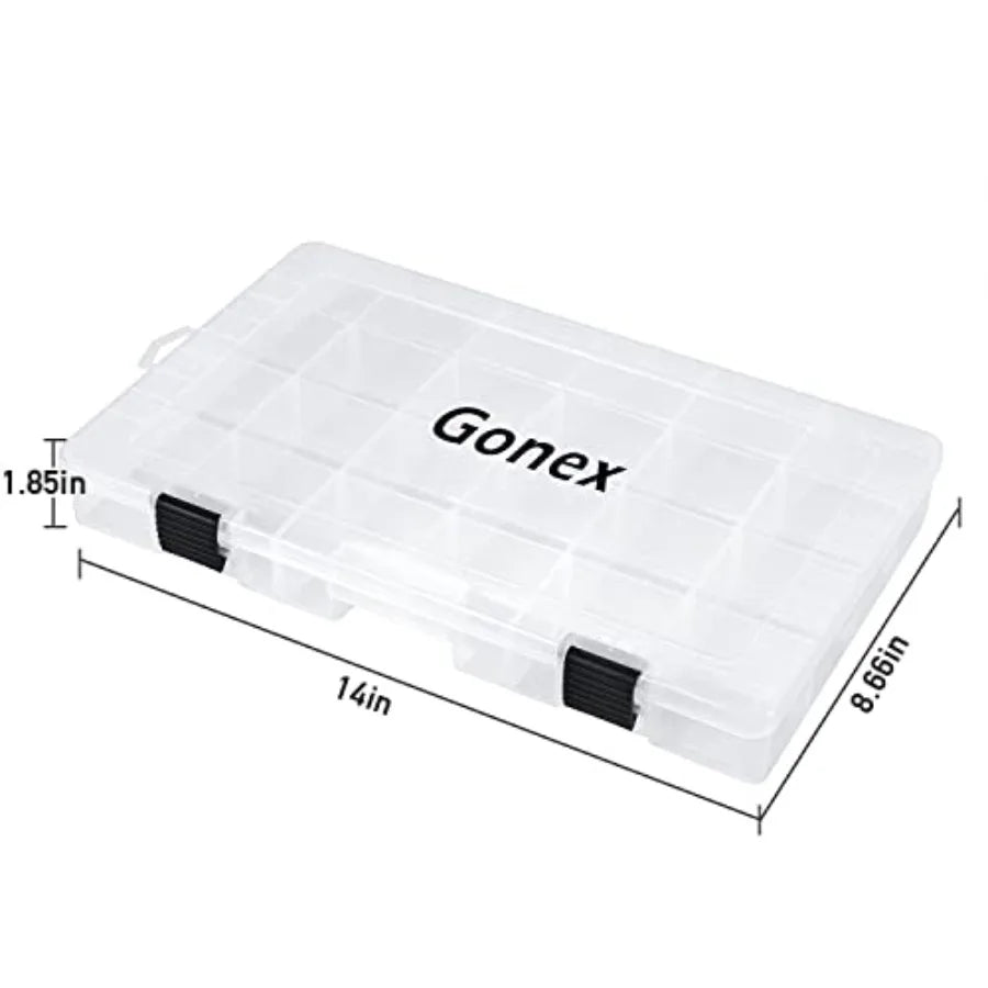 Fishing Tackle Boxes, 3600 3700 Tackle Trays with Adjustable Dividers, Clear Plastic Tackle Box Organizer Storage for Fishing L