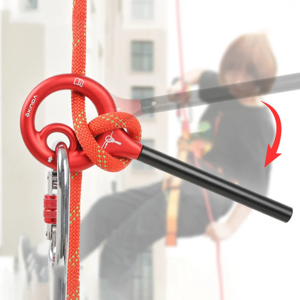 9-Shape Rigging Descender Aluminum Alloy Rock Climbing Cable Descent Device Downhill Rappelling Equipment