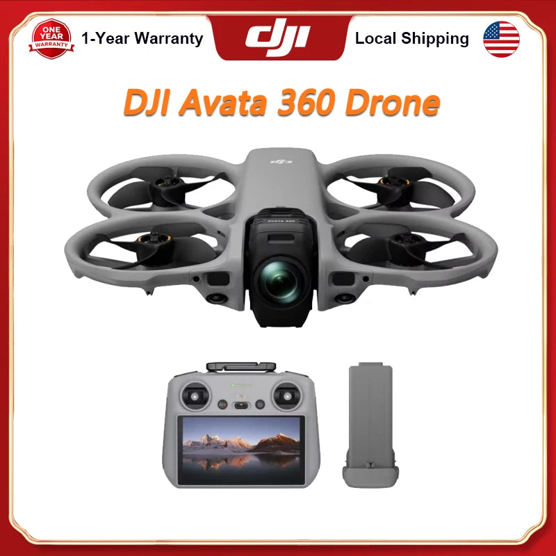 DJI Avata 360 Drone Dual Modes 360° & Single Lens Drone With 1-Inch 8K 360° Imaging for FPV & Aerial Filming 360° Camera Drone With Propeller Guard Elevate 360° View O4+ FHD Video Transmission