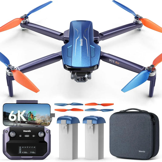 V11 Air Drone with 6K UHD Camera, 3-Axis Gimbal, 70-Min Flight Time, Auto Return for Adults