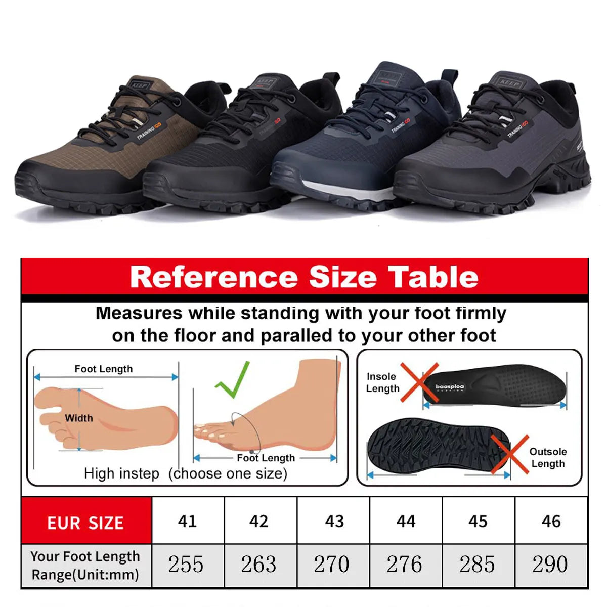 Baasploa Men Hiking Shoes New Outdoor Climbing Waterproof Non-slip Wear-resistant Sneakers Male Casual Lace-Up Walking Shoes ﻿