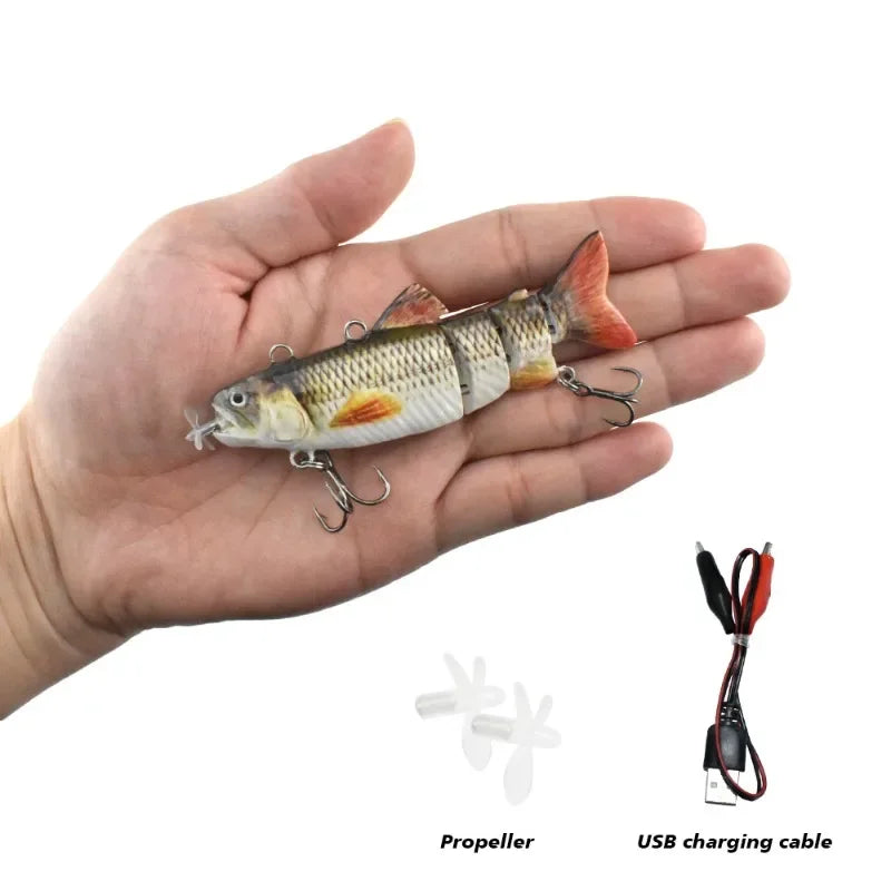 Electric Robotic Fishing Lure 20g 90mm Automatic 4-Segment Multi-Jointed Swimbait USB Rechargeable Wobbler for Pesca Accessories