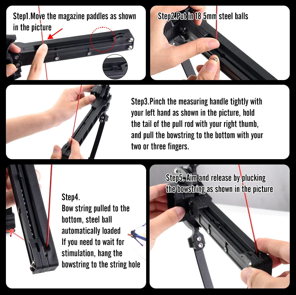 18 Round Steel Ball Recurve Bow Folding Arrow Dual-purpose Bow - Outdoor Hunting, Shooting, Entertainment, and Holiday Gifts