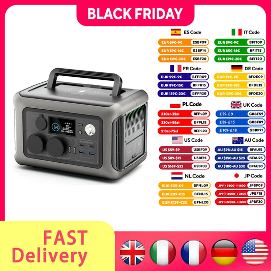 ALLPOWERS 299Wh 600W Portable Power Station R600, LiFePO4 Battery Backup with UPS Function, 1 Hour to Full 400W Input, MPPT