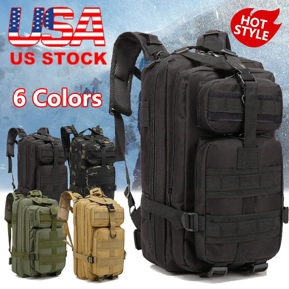 3P Tactical Backpack 20L-25L 1000D Nylon Outdoor Hiking Camping Traveling Fishing For Men Hunting Molle Bag Sport Rucksacks