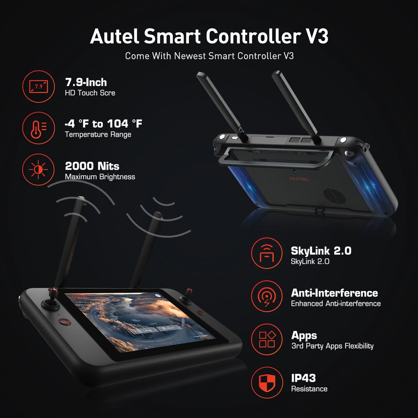 Autel Robotics EVO II PRO Enterprise V3 Drone 6K 1" CMOS 42 Mints Data Encryption 15KM Video Transmission AI Target Recognition
