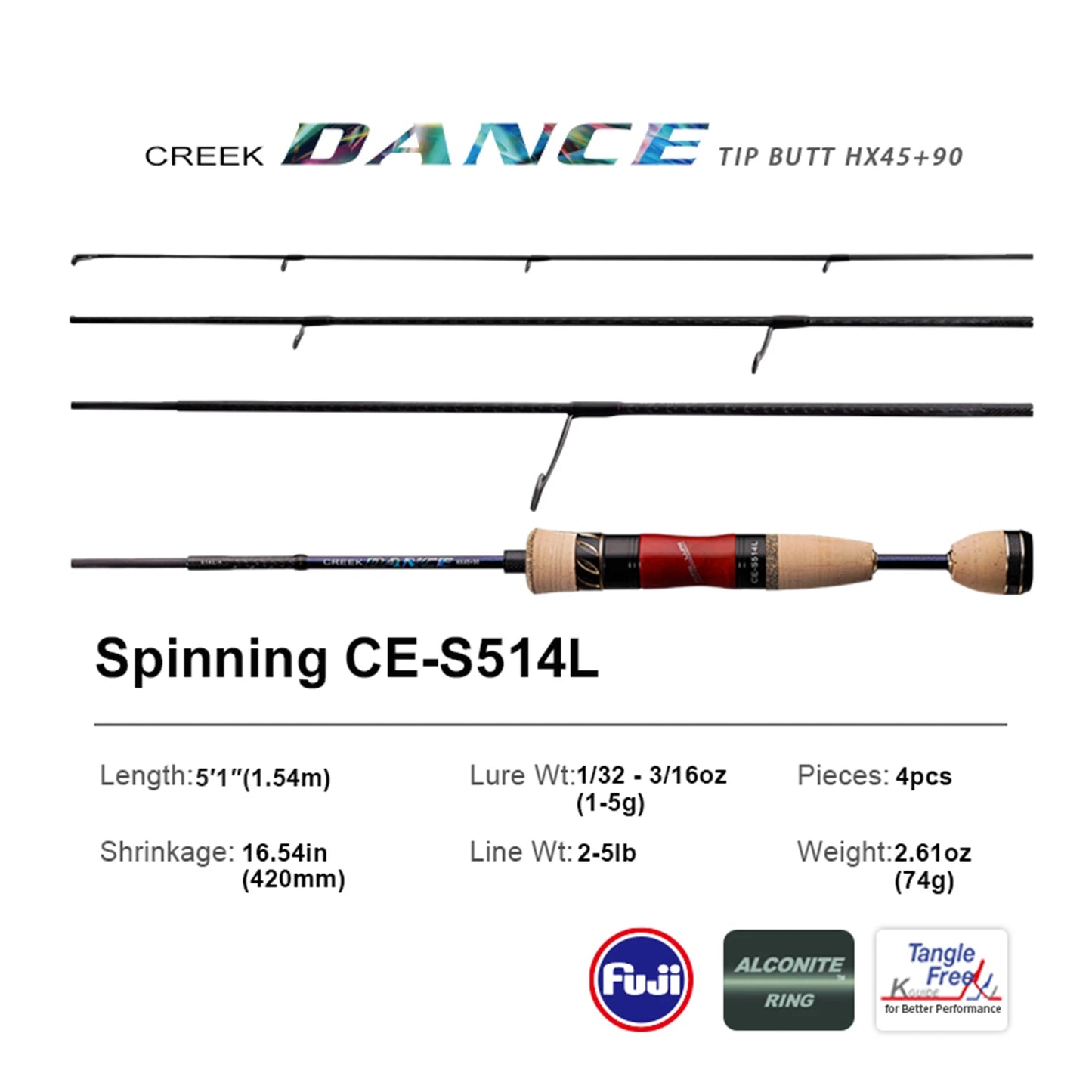 PURELURE CREEK DANCE Trout Rod BFS Fishing Casting UL Spinning Light Travel Rod Stream Ejection Rod Fuji Alconite Ring Perch