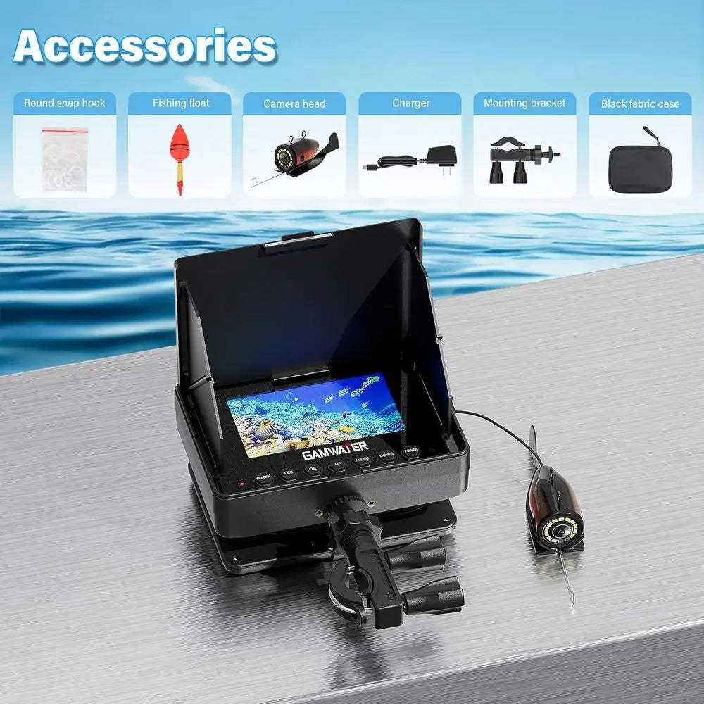 Portable 15M Cable Fish Finder with 4.3 LCD Screen, HD Lens, Infrared Night Vision, and 8500mAh Battery for Ice Lake Kayaking an