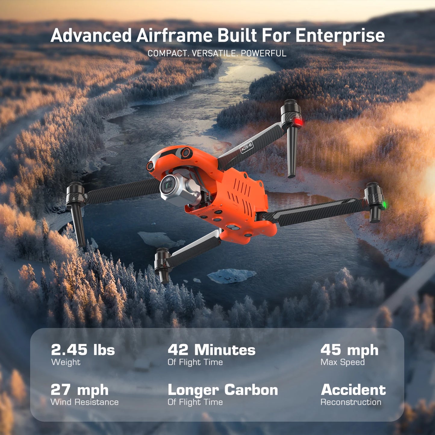 Autel Robotics EVO II PRO Enterprise V3 Drone 6K 1" CMOS 42 Mints Data Encryption 15KM Video Transmission AI Target Recognition