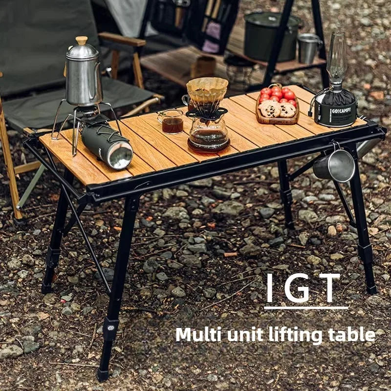 Dotwise Camping Table Foldable Portable IGT Outdoor Table Adjustable Height Aluminum Alloy For Outdoor Barbecue Picnic Fishing