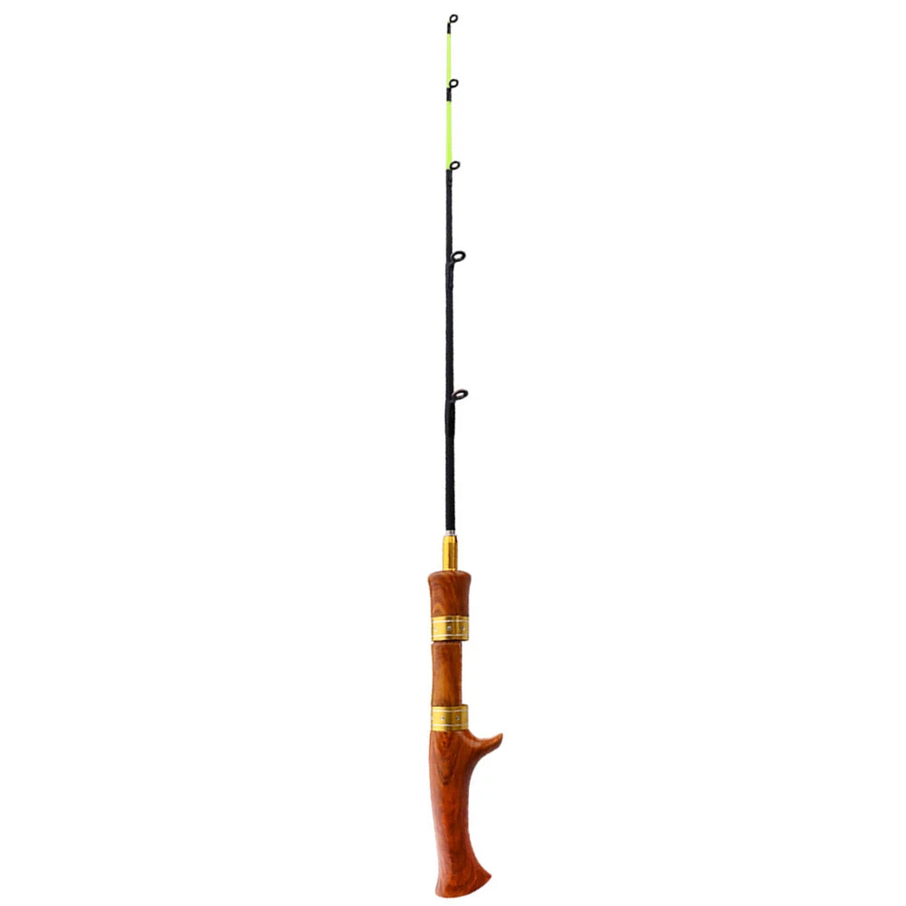 Portable Ice Fishing Rod Tackle Accessories Wooden Handle Winter Fishing Pole for Outdoor Fishing Portable Supplies