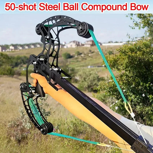 High Precision Mechanical Pulley Bow New Type Composite Steel Ball Bow Dual Purpose Adult Outdoor Sports Slingshot