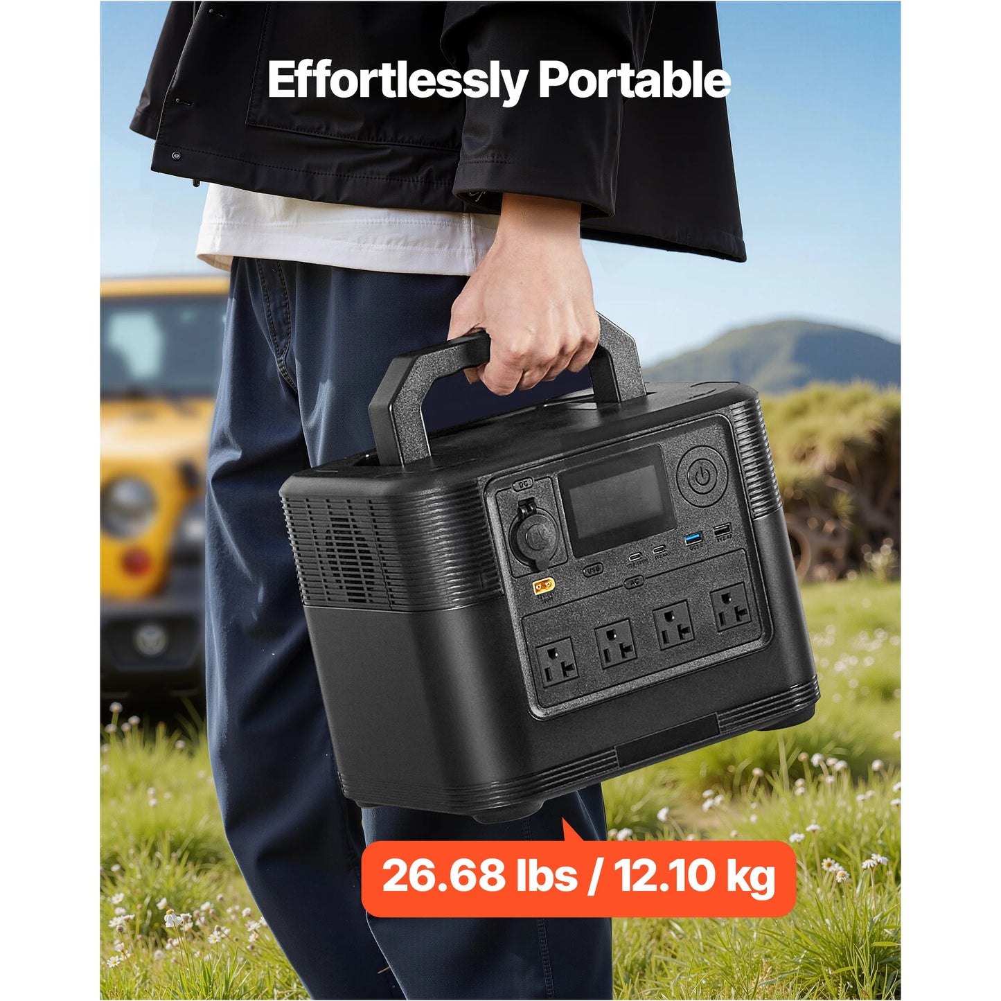 SucceBuy 1800W Portable Power Station 1008Wh LiFePO4 Battery Backup with 9 Output Ports for Home Emergency Camping RV Travel