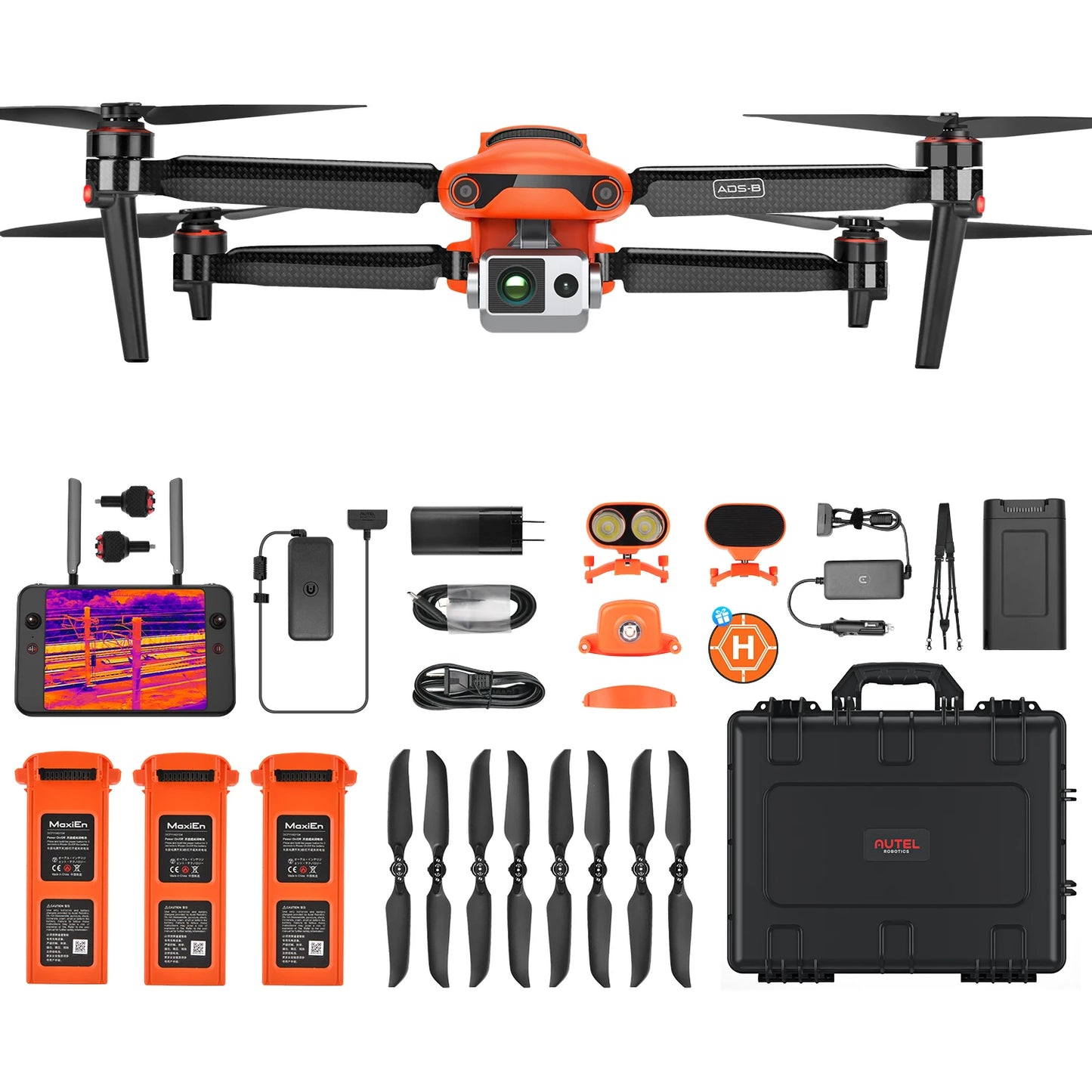Autel Robotics Drones EVO II Dual 640T Enterprise V3 Professional 640*512 30Hz Thermal&8" RYYB CMOS Sensor AI Recognition