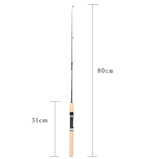 60/80/100cm Mini Telescopic Ice Fishing Rod Portable Carbon Fiber River Shrimp Carp Fishing Pole Winter Pesca Fishing Rod Tackle