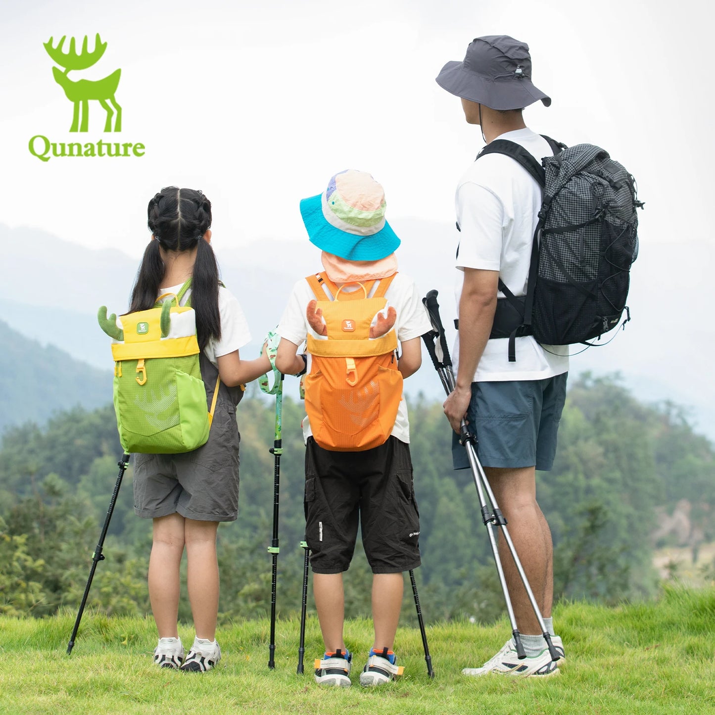 Qunature Kids Hiking Poles Aluminum Alloy Telescopic Outdoor Walking Sticks Children NonSlip Unisex for Mountain Climbing Hiking