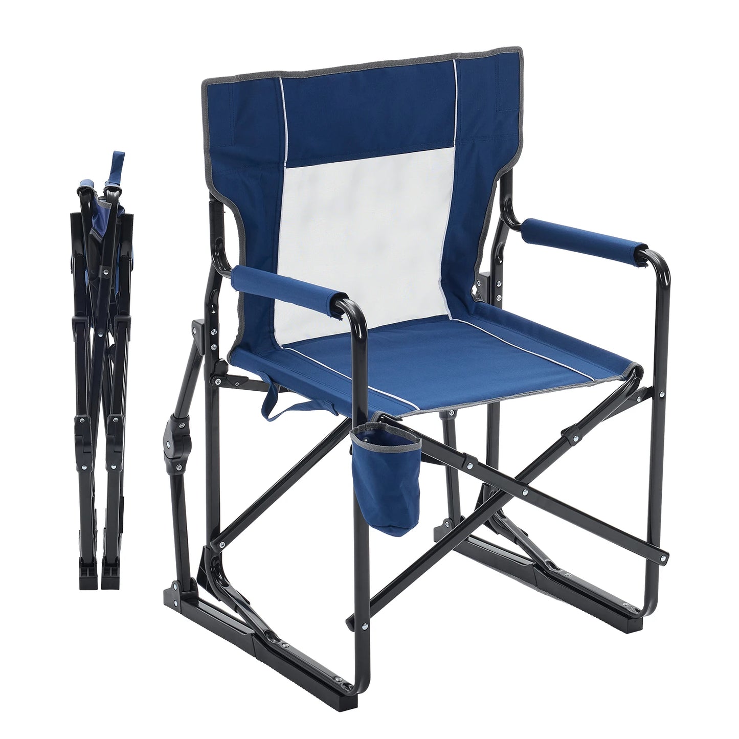 JHK Outdoor Folding Portable Camping Chair Mesh Back Waterproof Armrests Camping Lawn Chair with Sturdy Frame Foldable Seat for Patio Beach Camping