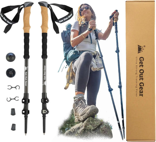 Goat Stix Carbon Fiber Trekking Poles, Lightweight Collapsible Hiking & Nordic Walking Poles
