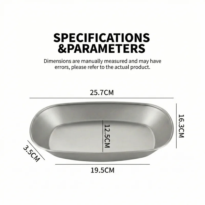 Titanium Camping Dinner Plate Ultralight Portable Plate for BBQ Fish Salad Fruit, Reusable Outdoor Tableware for Travel
