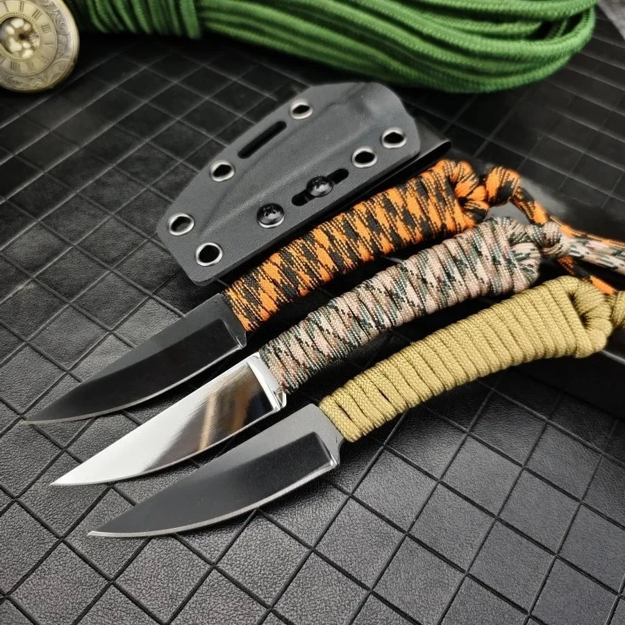Outdoor Professional Hunting Knife with Sheath MKC 440c Blade Self-defense Tactical Defense Tool Mountaineering Knife Men's Gift