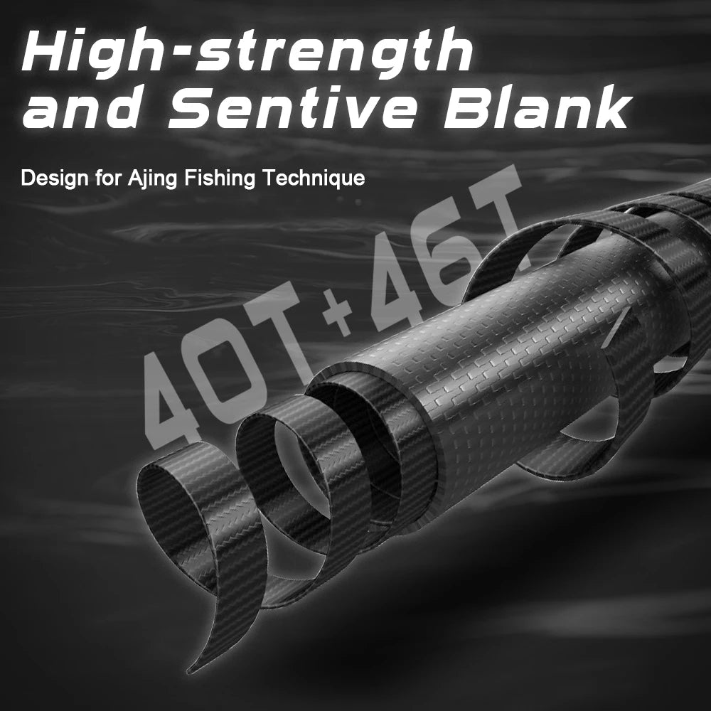 MIFINE MICROBITE Ajing Spinning Rod XUL-UL Fishing Rod 3g/5g for Saltwater Freshwater Light Rock Fishing FUJI Ring