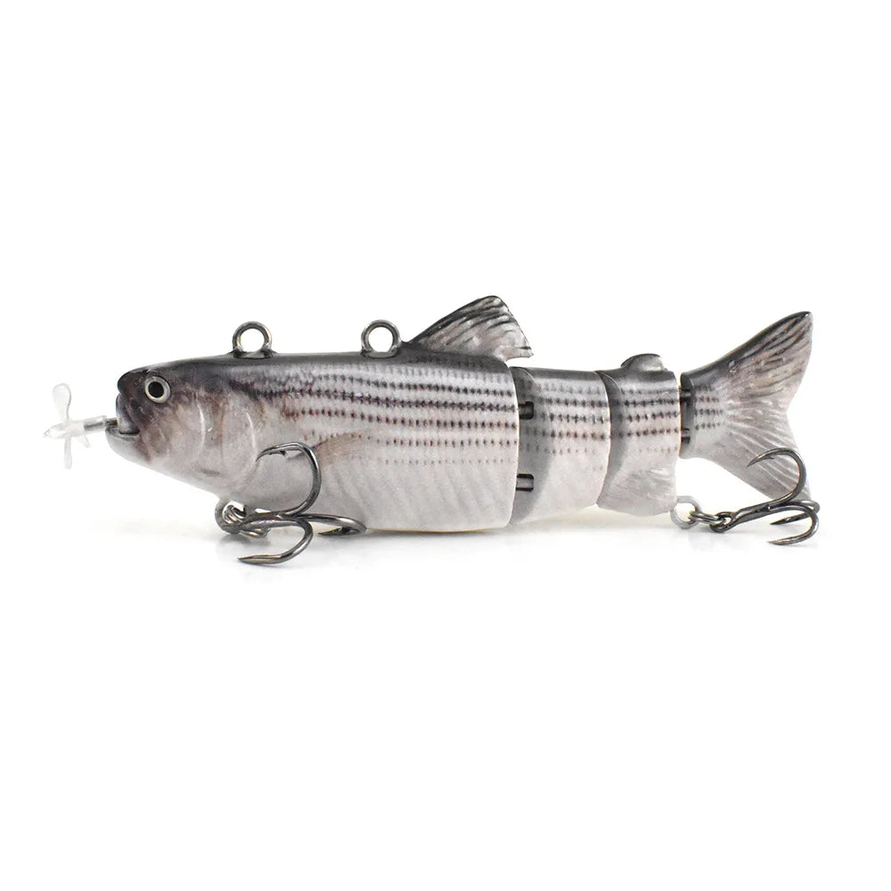 Electric Robotic Fishing Lure 20g 90mm Automatic 4-Segment Multi-Jointed Swimbait USB Rechargeable Wobbler for Pesca Accessories