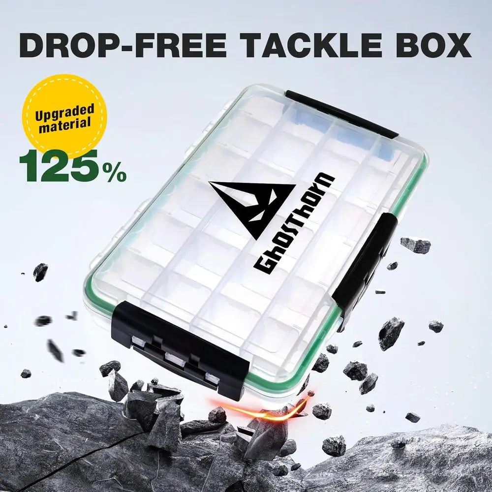 Tackle Box Organizer with 3 Removable Dividers, Waterproof Storage for Lures and Accessories (3700 * 3)