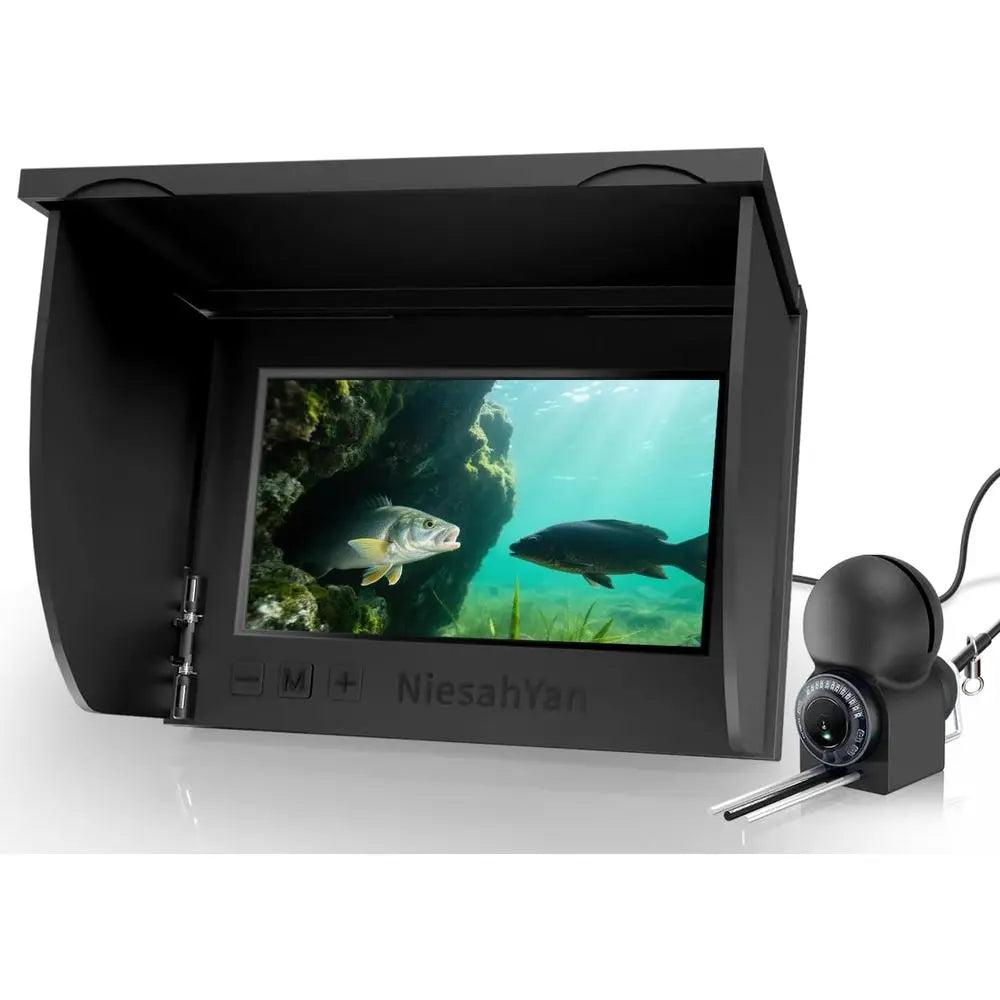 1080P HD Underwater Fishing Cam with 12 IR Lights, 8000mAh Battery, Waterproof Fish Finder, 100ft Cable