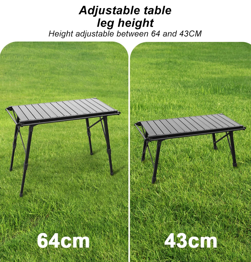 Dotwise Camping Table Foldable Portable IGT Outdoor Table Adjustable Height Aluminum Alloy For Outdoor Barbecue Picnic Fishing